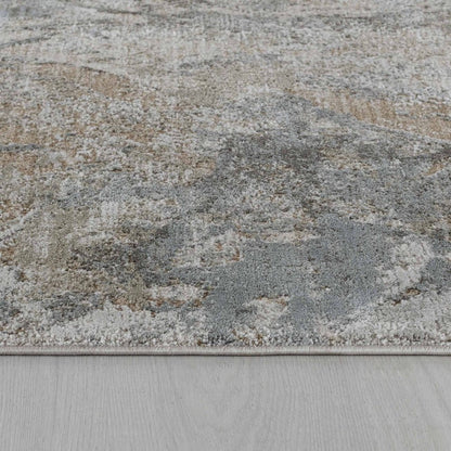 5' X 7' Beige Abstract Power Loom Area Rug
