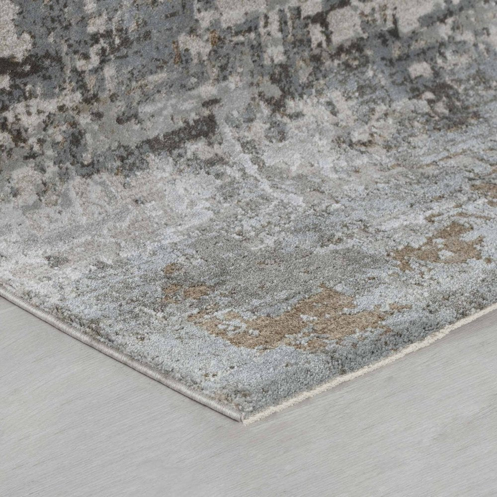 5' X 7' Beige Abstract Power Loom Area Rug