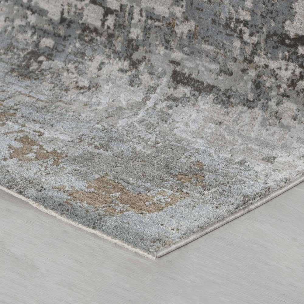 5' X 7' Beige Abstract Power Loom Area Rug