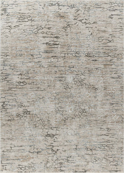 5' X 8' Beige Abstract Stain Resistant Area Rug