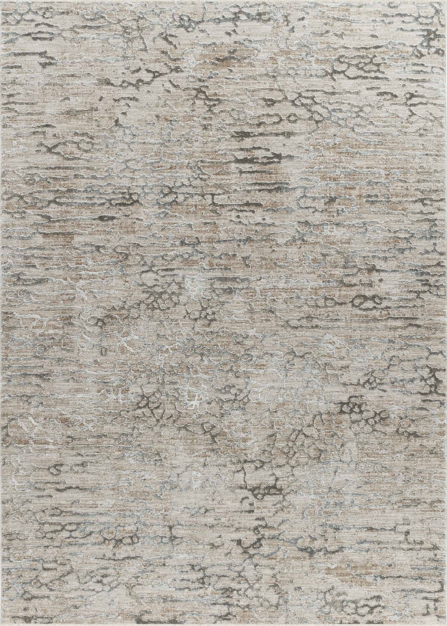 5' X 8' Beige Abstract Stain Resistant Area Rug