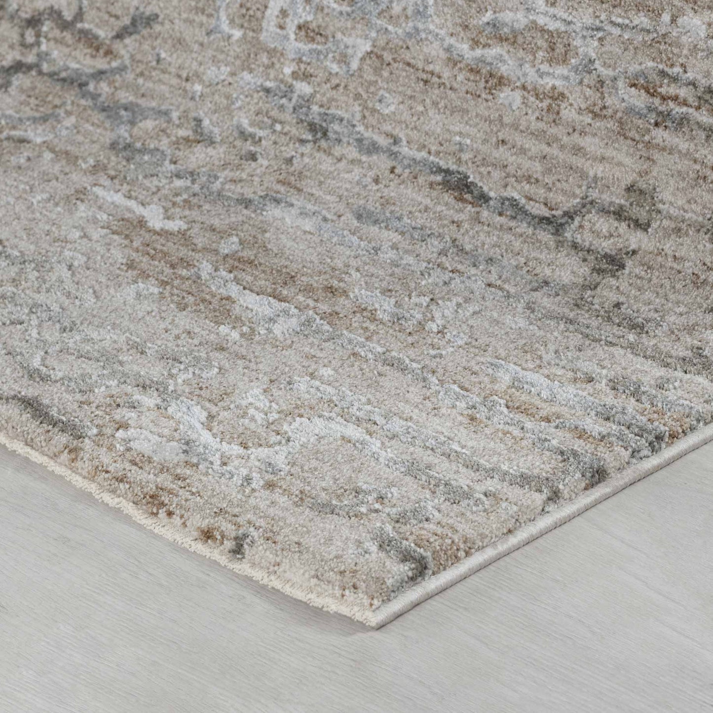 9' X 12' Beige Abstract Stain Resistant Area Rug