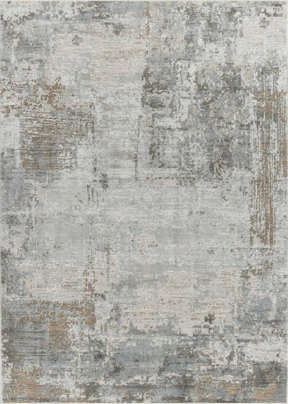 5' X 8' Beige Abstract Power Loom Stain Resistant Area Rug