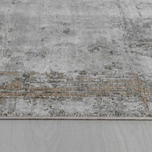 5' X 8' Beige Abstract Power Loom Stain Resistant Area Rug