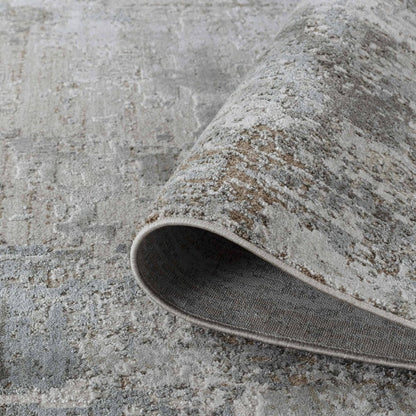 8' X 10' Beige And Gray Abstract Area Rug
