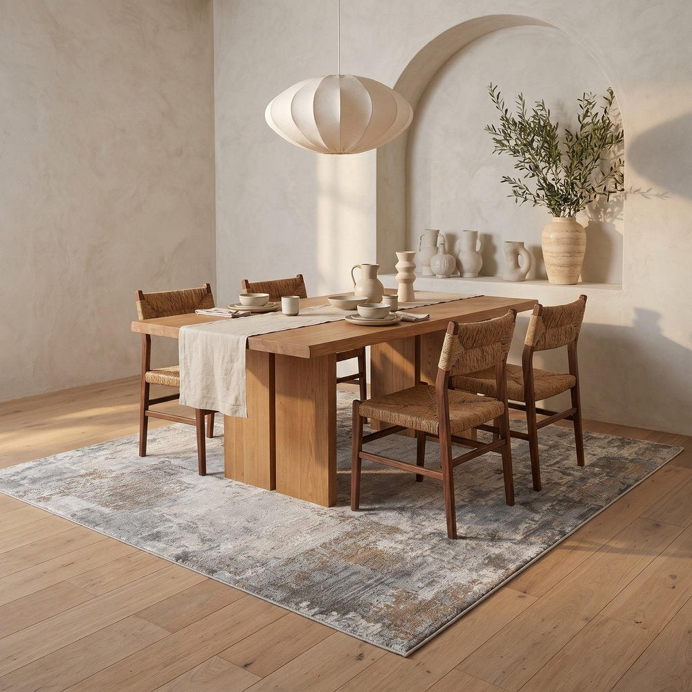 8' X 10' Beige And Gray Abstract Area Rug