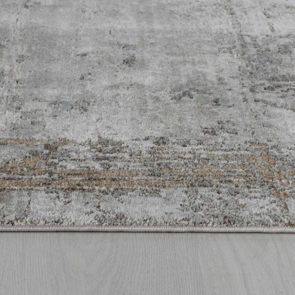 8' X 10' Beige And Gray Abstract Area Rug