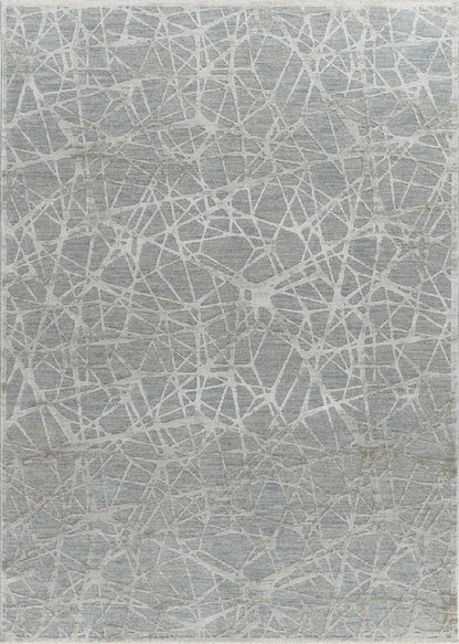 8' X 10' Turquoise Abstract Power Loom Stain Resistant Area Rug