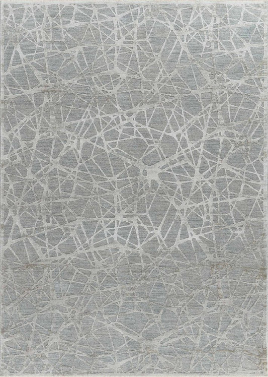 8' X 10' Turquoise Abstract Power Loom Stain Resistant Area Rug