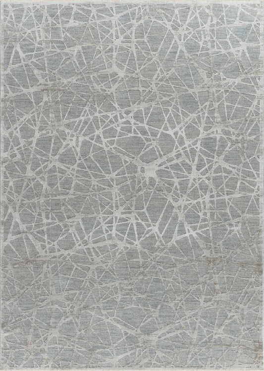 8' X 10' Turquoise Abstract Power Loom Stain Resistant Area Rug