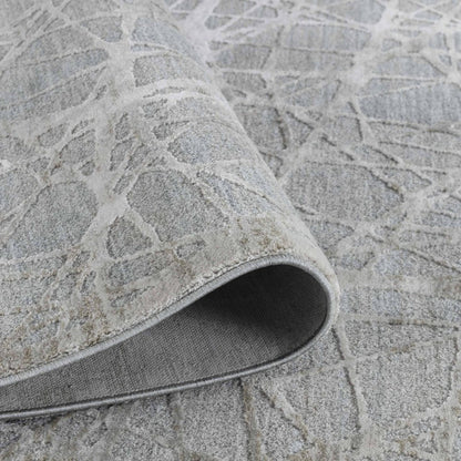 9' X 12' Turquoise Abstract Power Loom Stain Resistant Area Rug