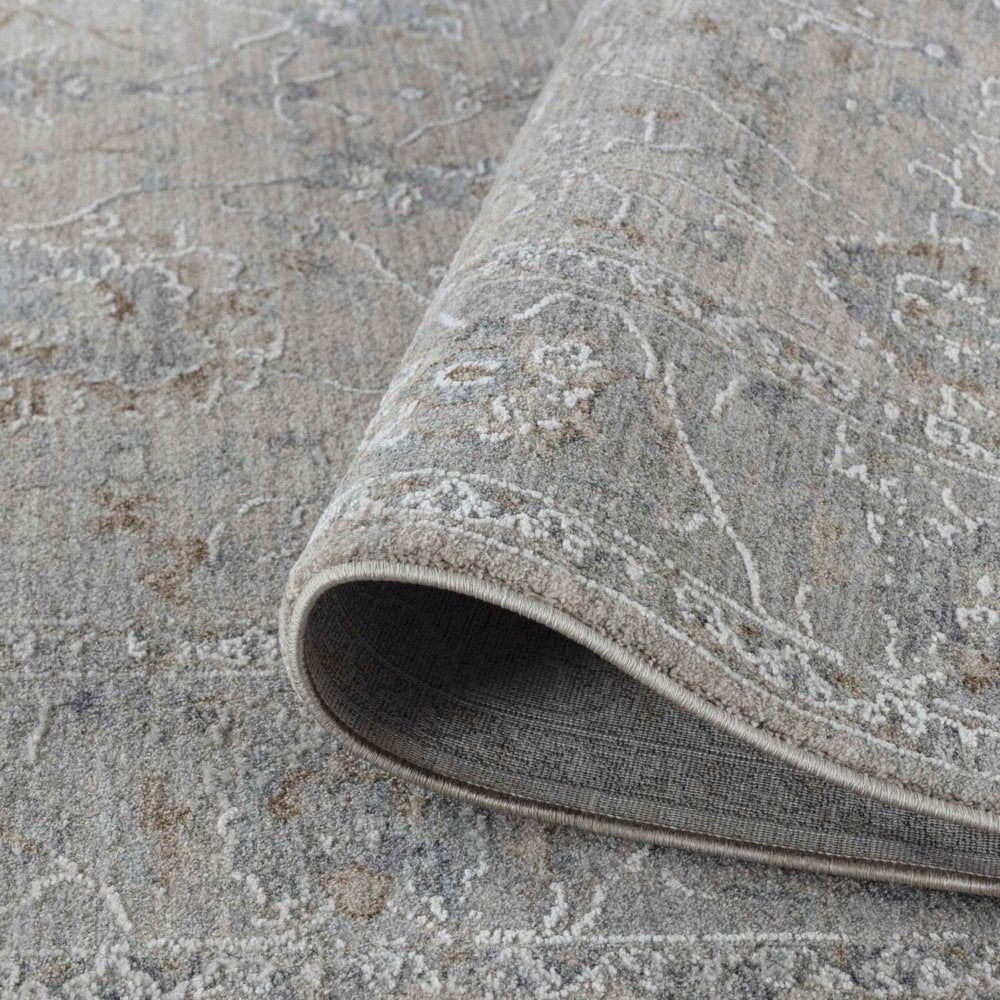 5' X 8' Cream Southwestern Power Loom Stain Resistant Area Rug