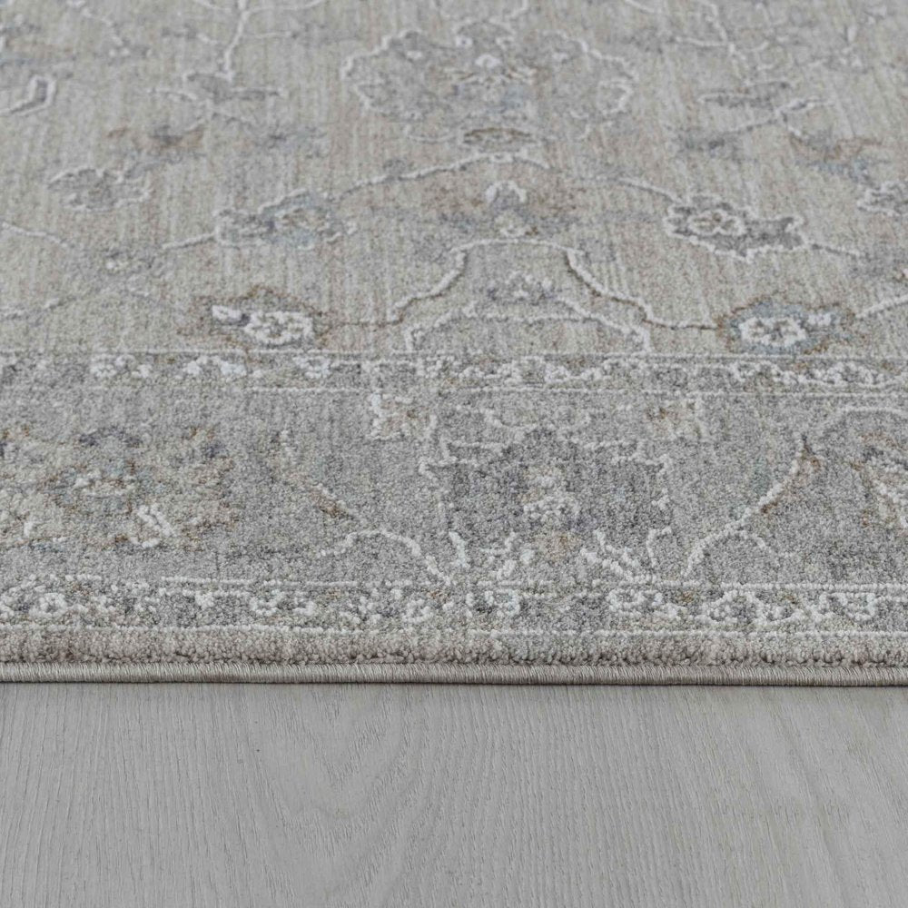 5' X 8' Cream Southwestern Power Loom Stain Resistant Area Rug