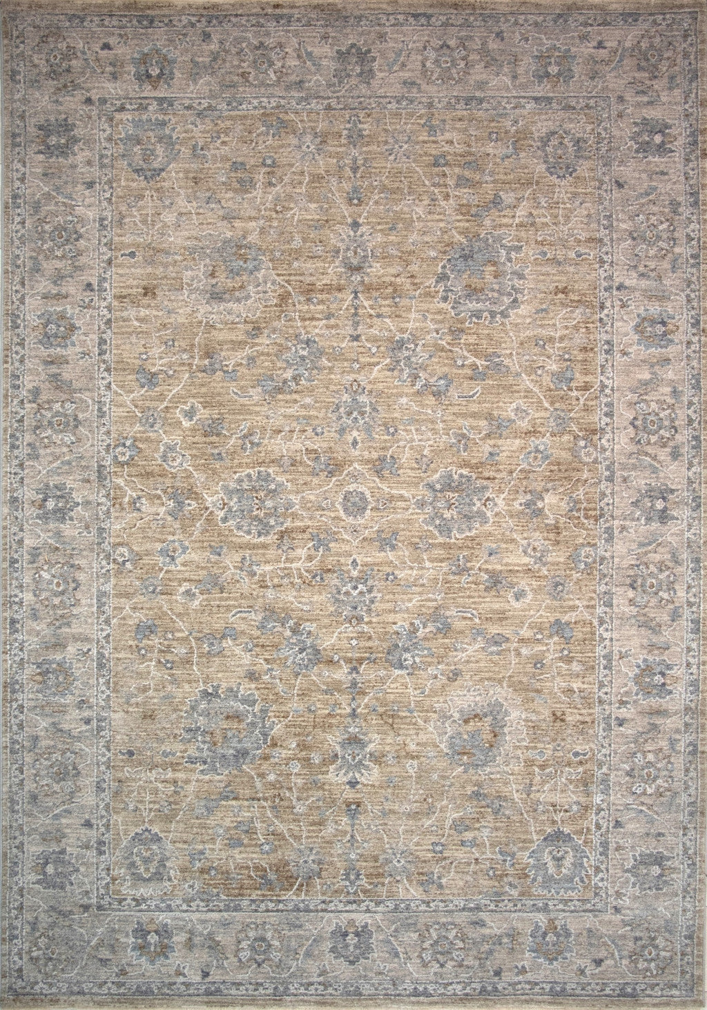 5' X 8' Gold Southwestern Power Loom Stain Resistant Area Rug