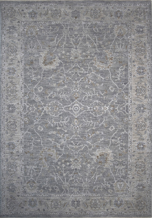 5' X 7' Blue Gray Southwestern Floral Area Rug