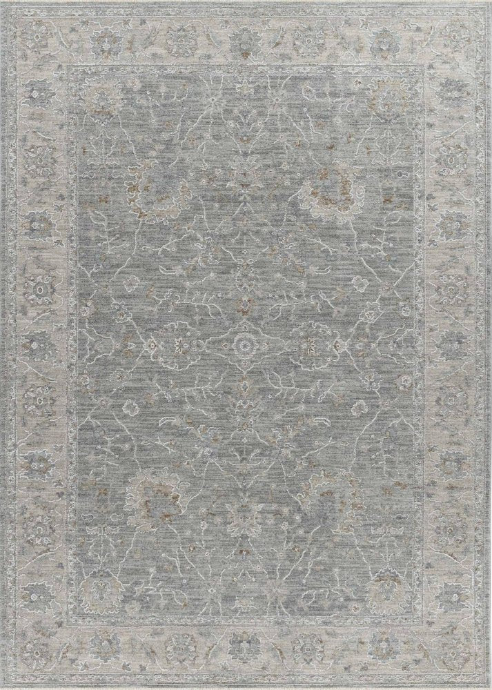 8' X 10'  Blue Gray Southwestern Floral Stain Resistant Area Rug