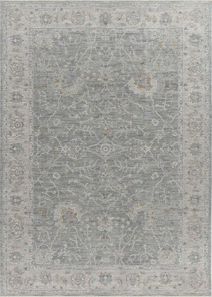 8' X 10'  Blue Gray Southwestern Floral Stain Resistant Area Rug