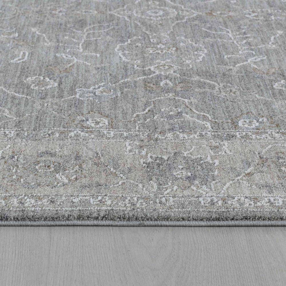 8' X 10'  Blue Gray Southwestern Floral Stain Resistant Area Rug