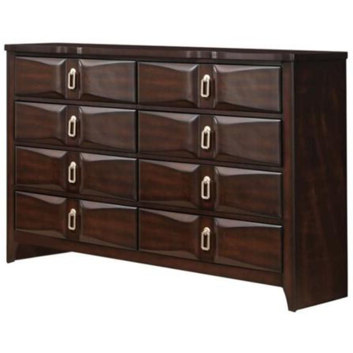 59" Espresso Eight Drawer Double Dresser