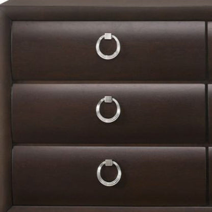 63" Merlot Wood Six Drawer Double Dresser