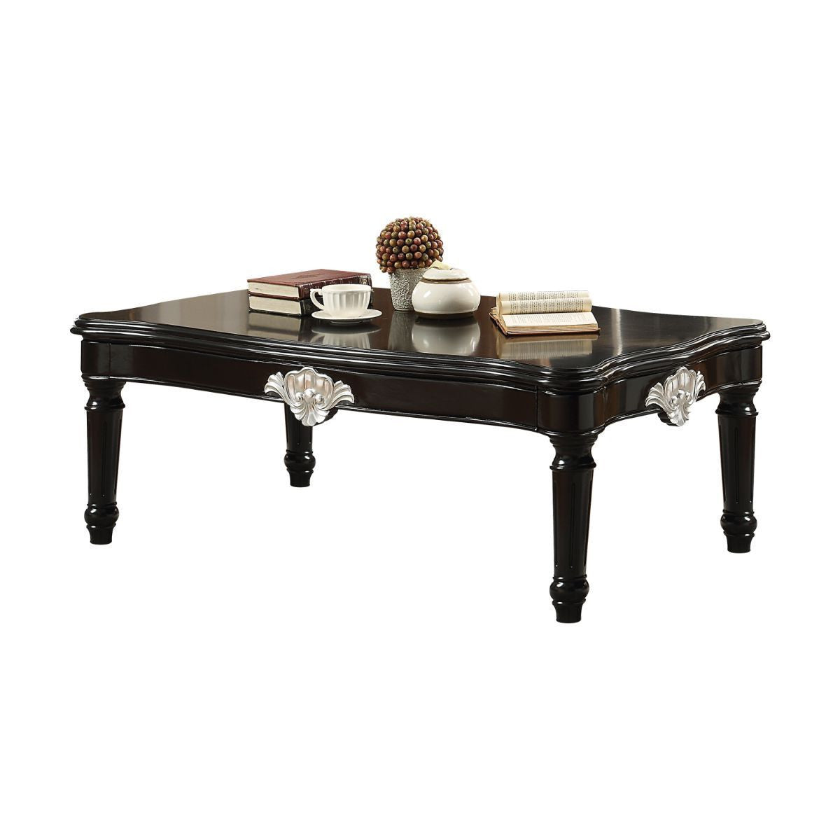 55" Black Rectangular Coffee Table