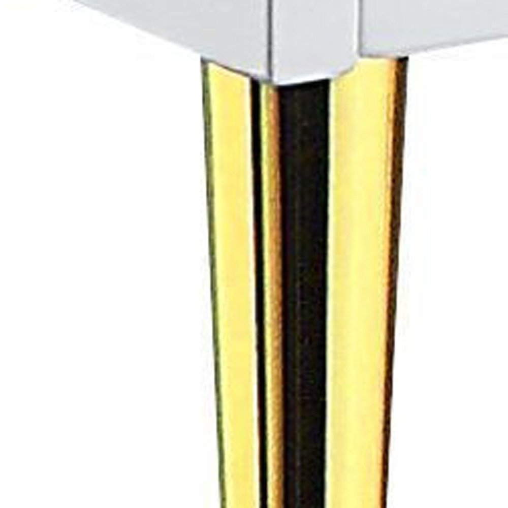 53" White Wood And Metal Coffee Table With Four Drawers