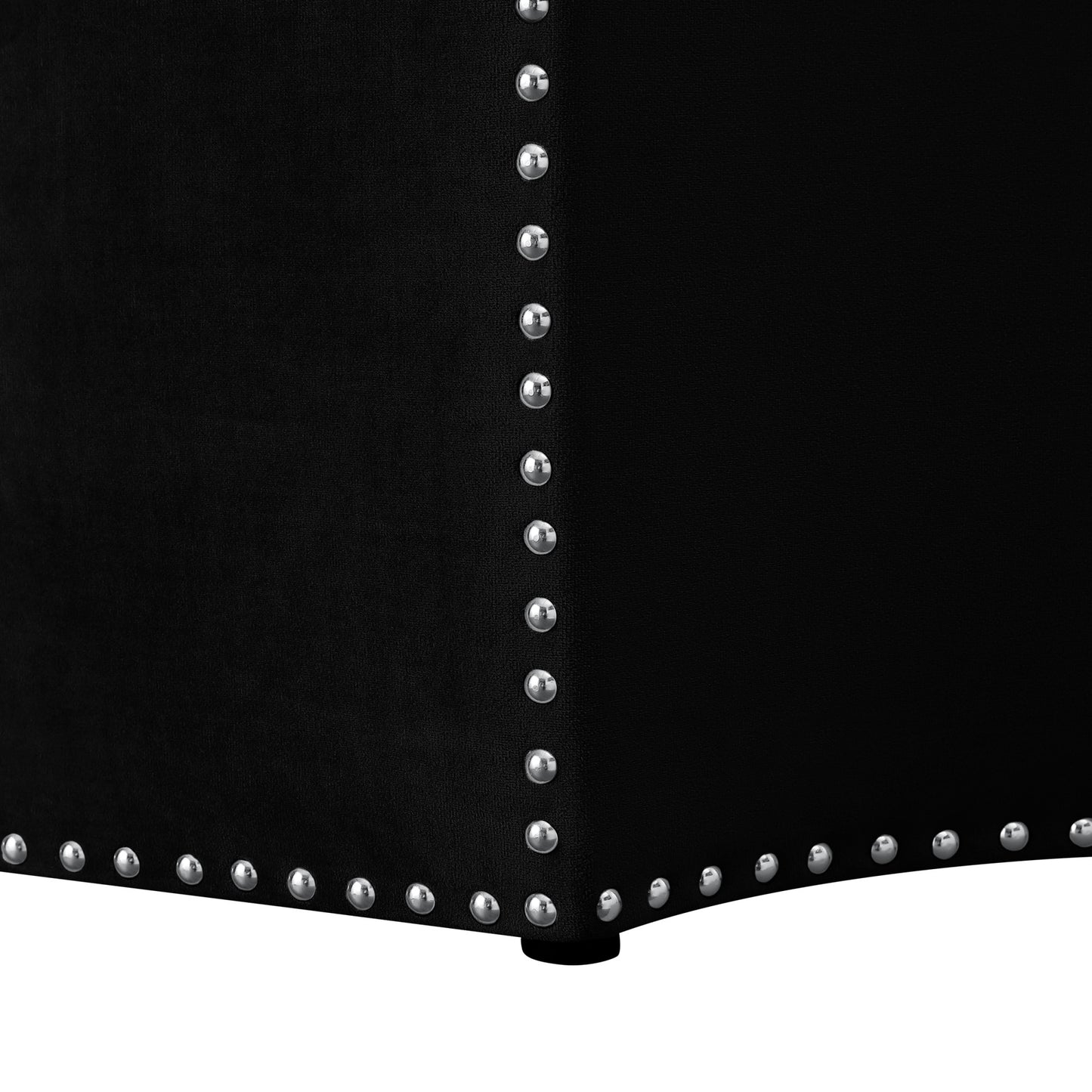 33" Black Velvet Specialty Cocktail Ottoman