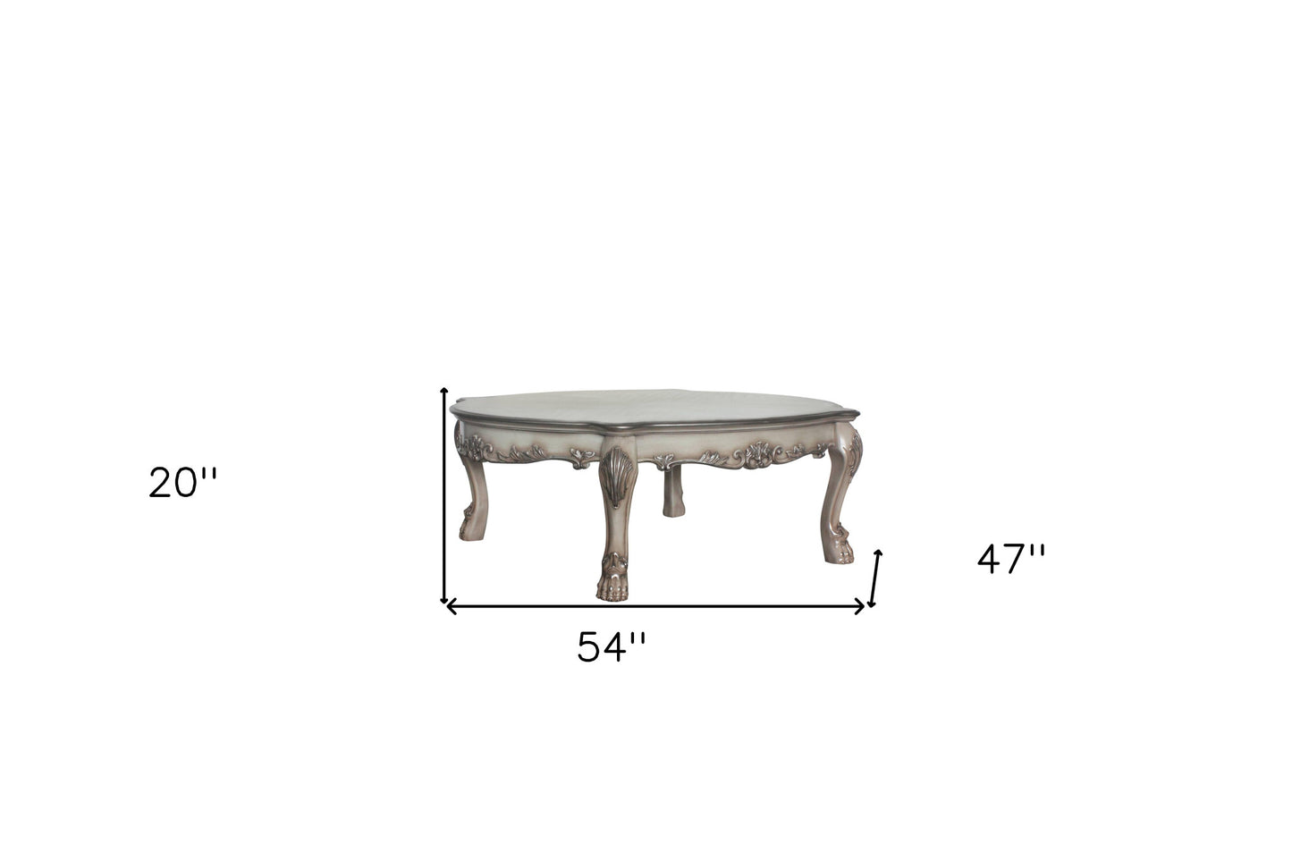 54" Bone Solid And Manufactured Wood Coffee Table