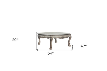 54" Bone Wood Coffee Table