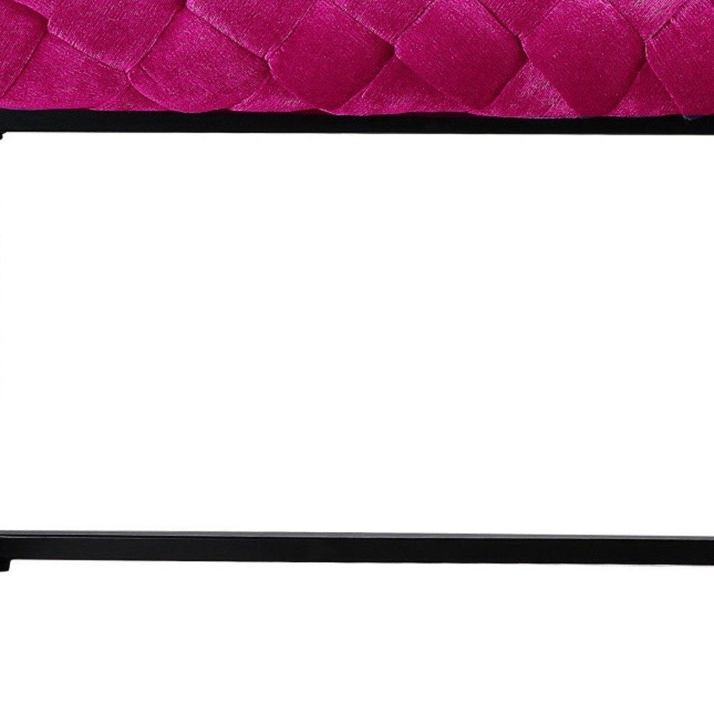 39" Black Velvet Upholstered Bench