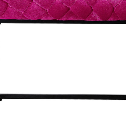 39" Black Velvet Upholstered Bench