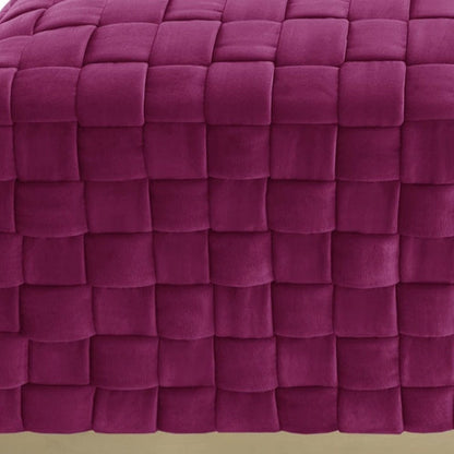 40" Lilac and Gold Velvet Upholstered Bench