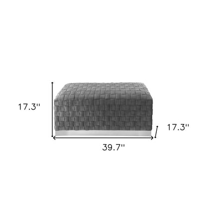 40" Lilac and Gold Velvet Upholstered Bench