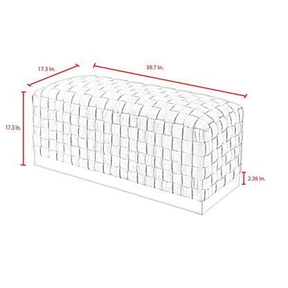 40" Lilac and Gold Velvet Upholstered Bench