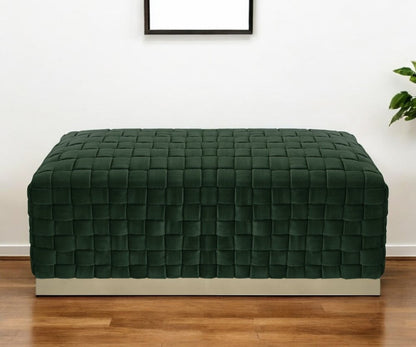 40" Lilac and Gold Velvet Upholstered Bench