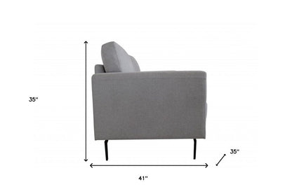 41" Light Gray and Black Linen Arm Chair