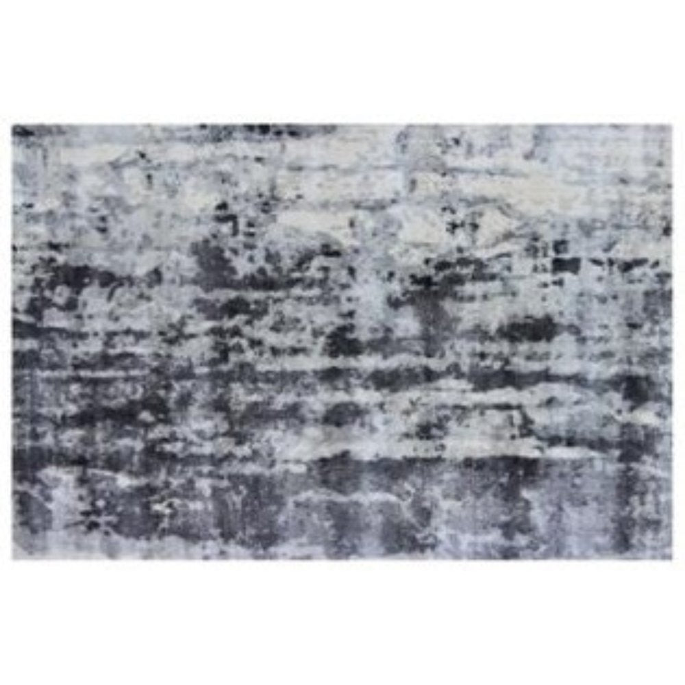 8' X 11' Blue And White Abstract Hand Loomed Area Rug