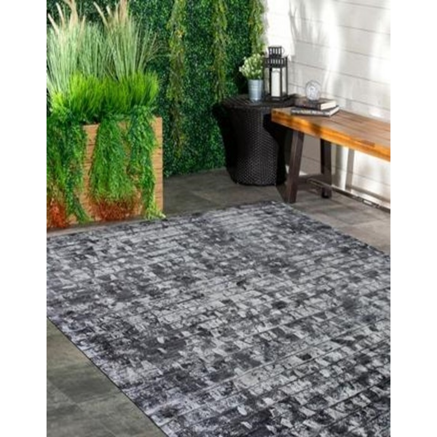 8' x 11' Silver And Charcoal Striped Hand Loomed Area Rug