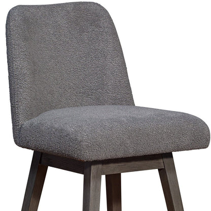 26" Gray Solid Wood Counter Height Swivel Bar Chair