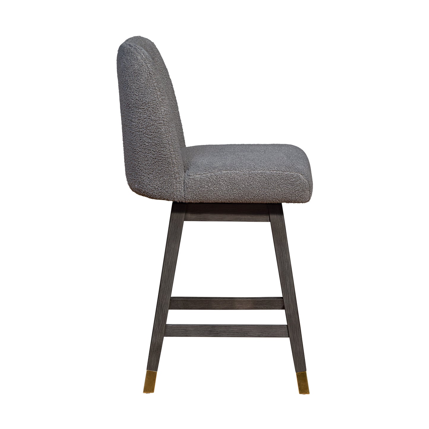 26" Gray Solid Wood Swivel Bar Height Bar Chair