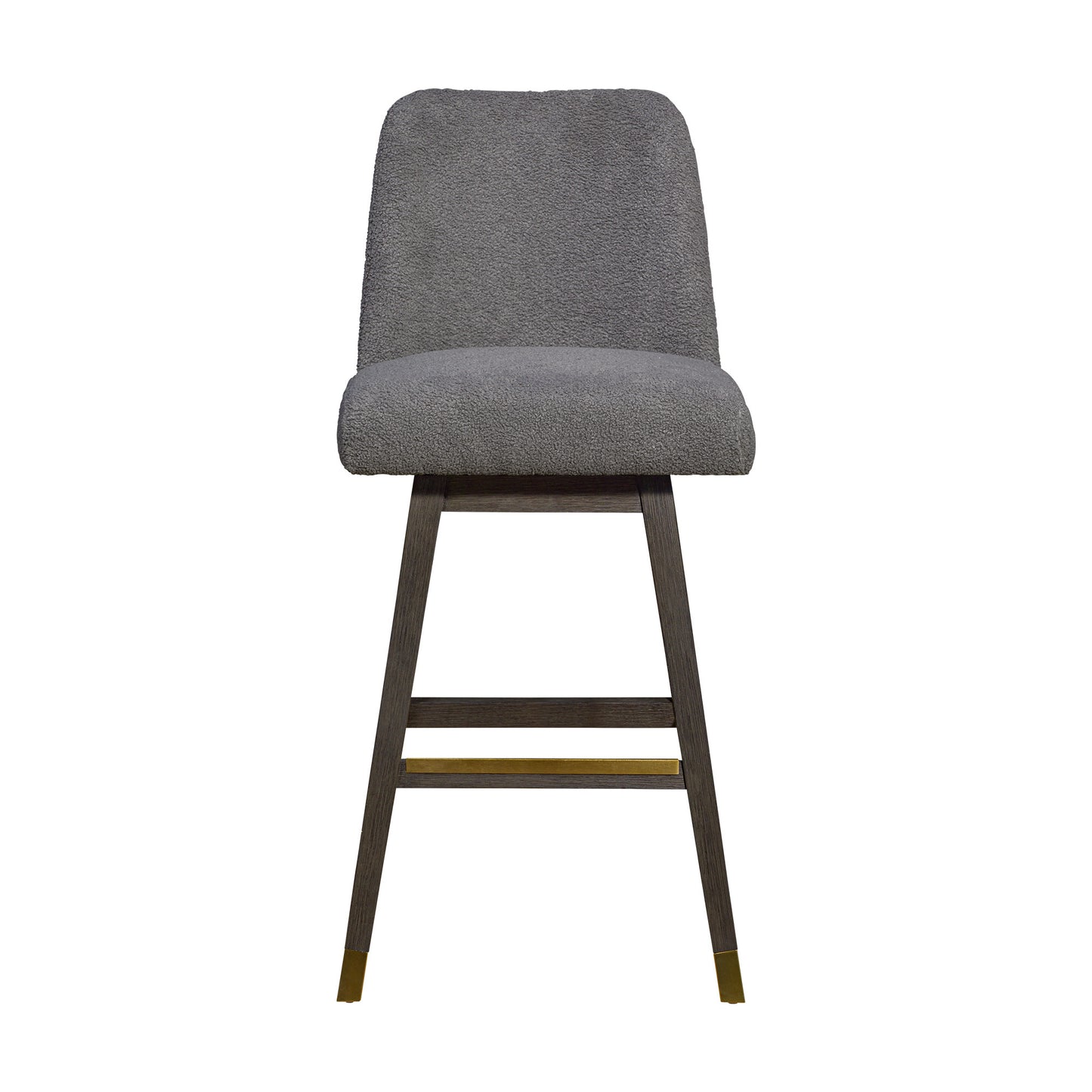 Grey And Gray Solid Wood Swivel Bar Height Bar Chair