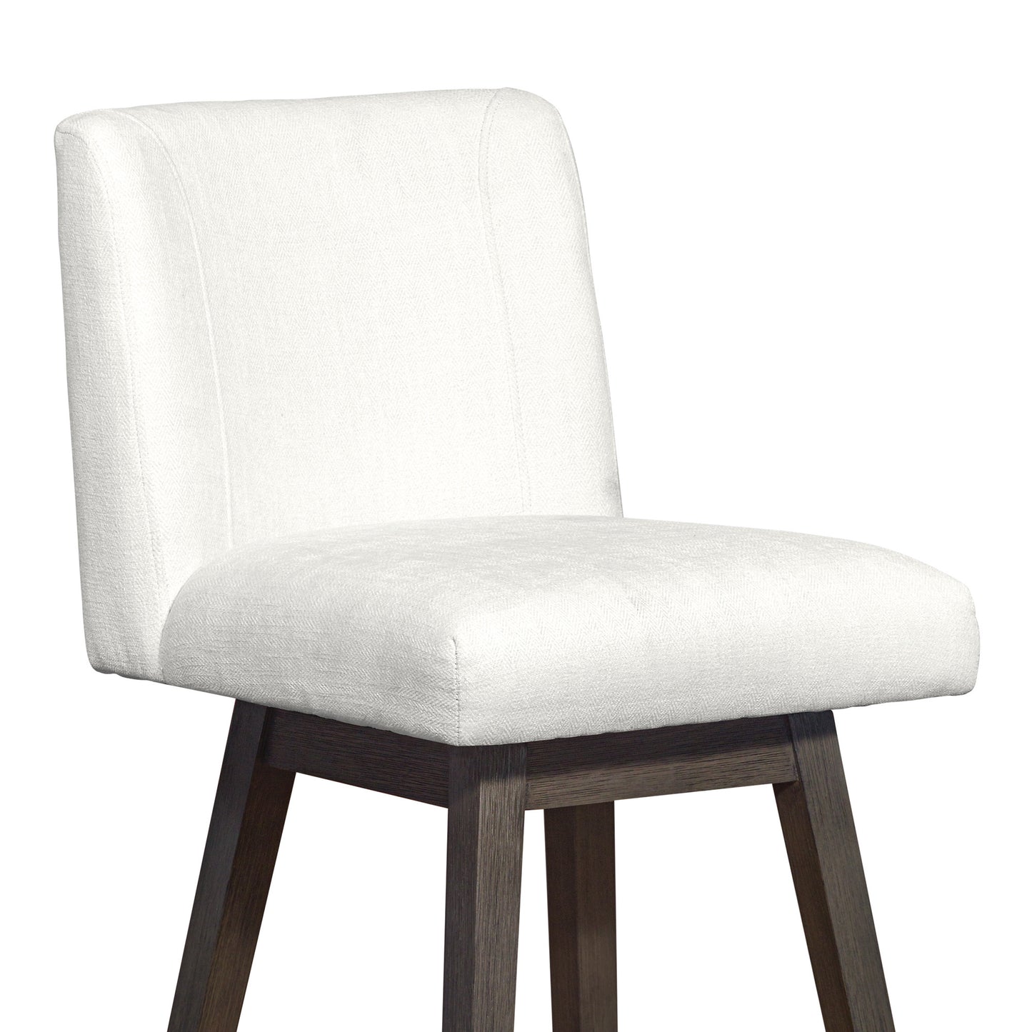 Pearl And Gray Solid Wood Swivel Bar Height Bar Chair