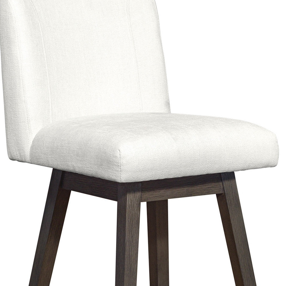 Pearl And Gray Solid Wood Swivel Bar Height Bar Chair