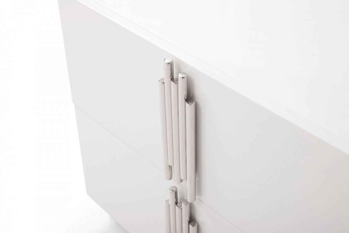 19" White Two Drawer Nightstand