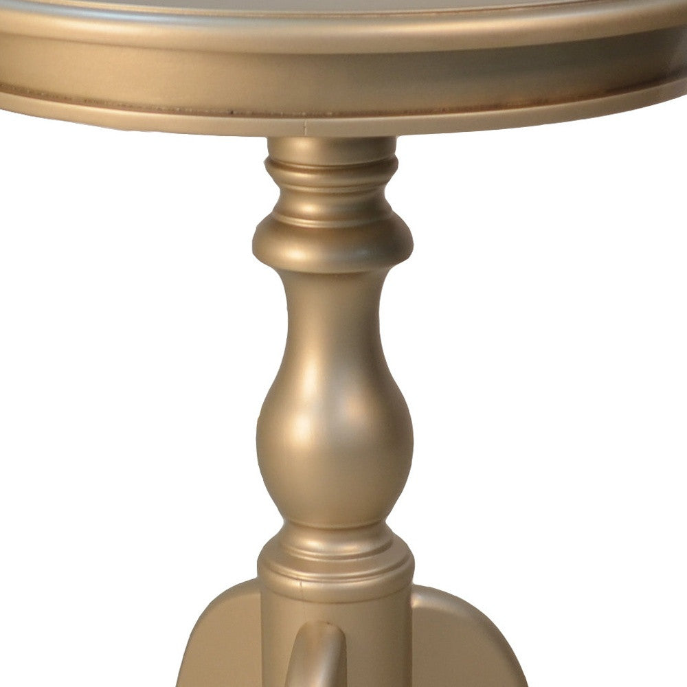 25" Champagne Wood Round End Table