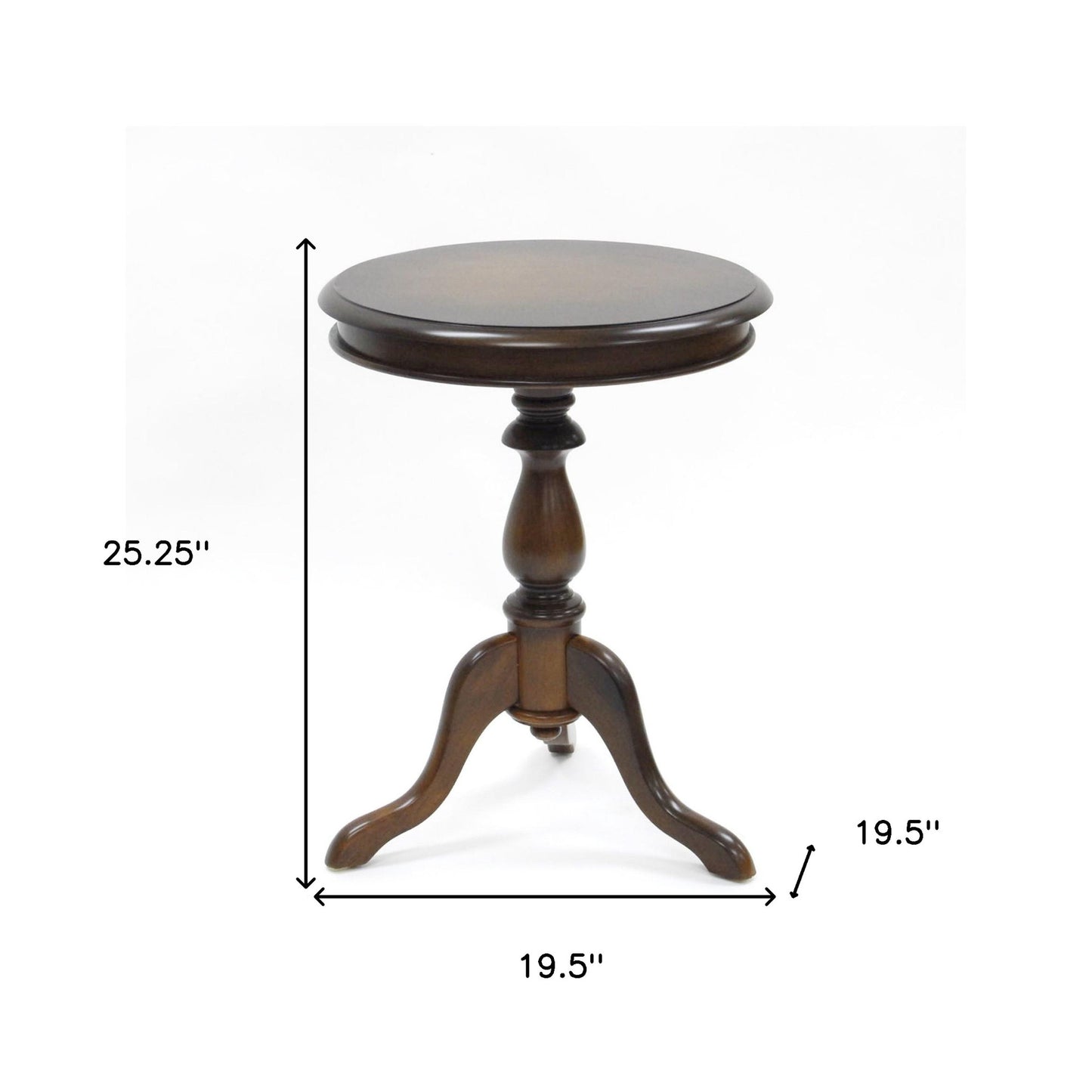 25" Dark Brown Manufactured Wood Round End Table