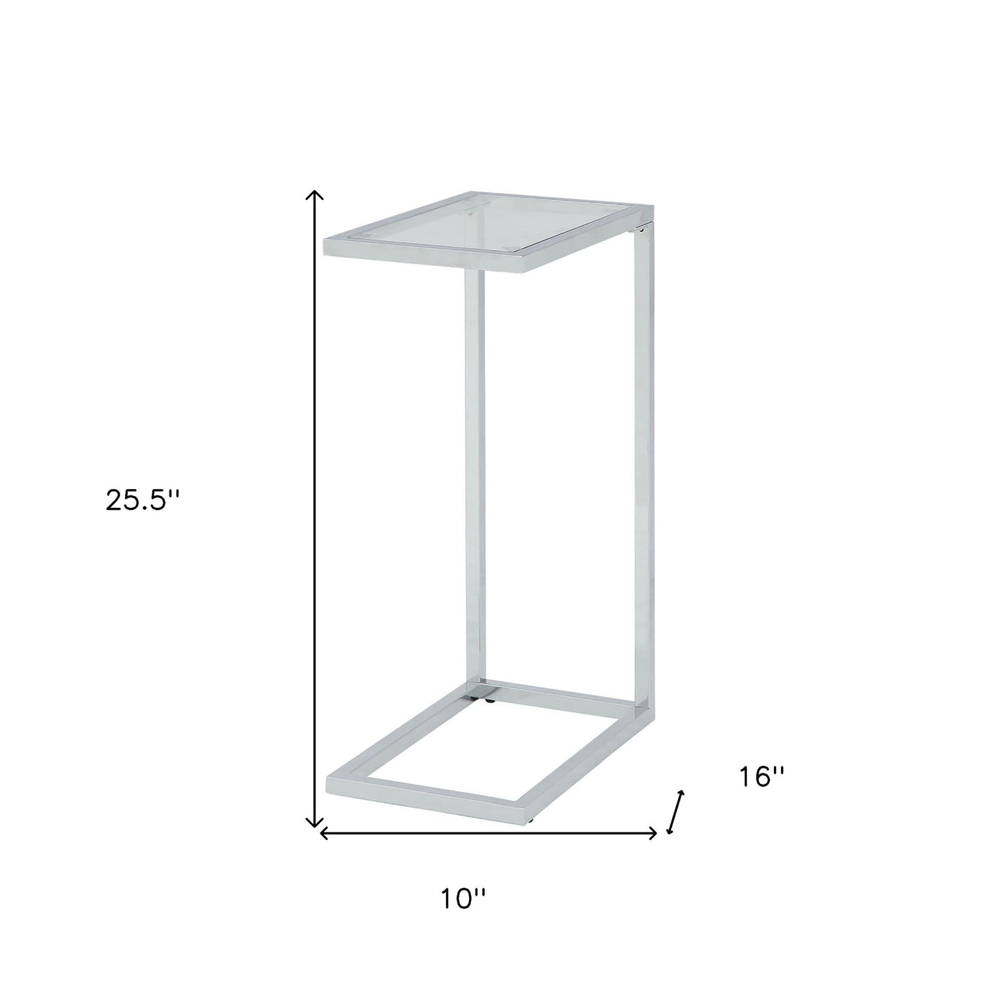 26" White And Clear Glass End Table