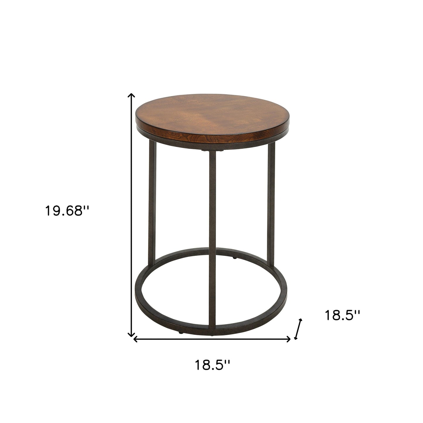 20" Black And Gray Manufactured Wood Square End Table