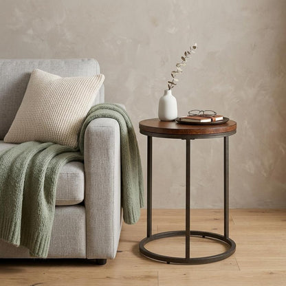 20" Black And Gray Manufactured Wood Square End Table