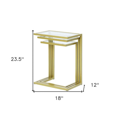 24" Chrome Glass Rectangular End Table